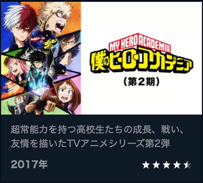 僕のヒーローアカデミア（第2期） U-NEXT