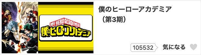 僕のヒーローアカデミア（第3期） dアニメストア