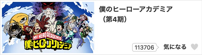 僕のヒーローアカデミア（第4期） dアニメストア