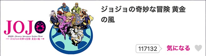 ジョジョの奇妙な冒険（4期）黄金の風・dアニメストア